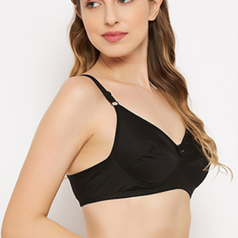 Black Non Wired Non Padded Full Coverage Bra