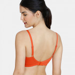 Orange Solid Non-Padded Bra