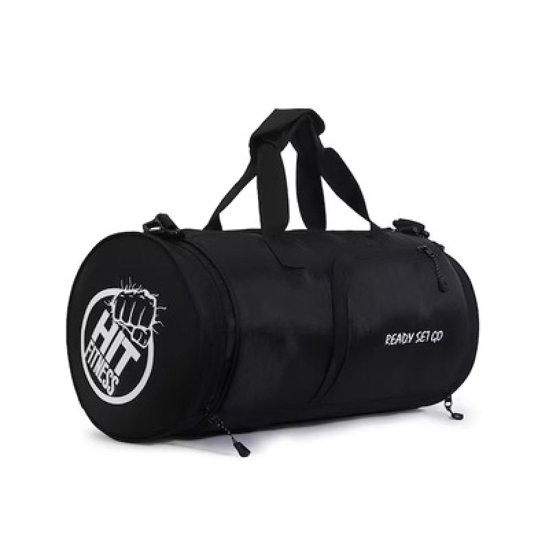 Black Printed Duffel Bag