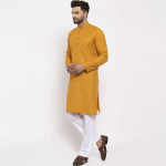 Men Yellow Kurta with Pyjamas