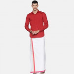 Men White Solid Cotton Readymade Dhoti