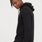 Men Black Solid Hooded Top Regular Fit