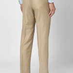 Men Khaki Mid-Rise Formal Trousers