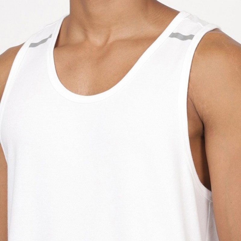 Men White Solid Cotton Innerwear Vests