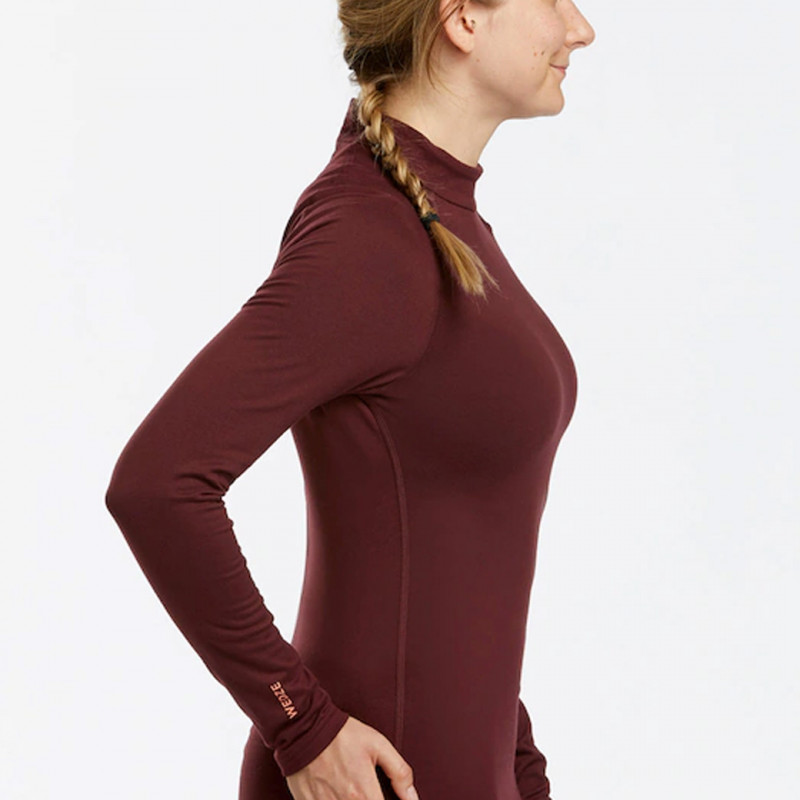 Women Burgundy Solid Thermal Tops