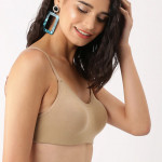 Beige Solid Non-Wired Lightly Padded Everyday Bra DB-CAM-PAD-01D