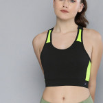 WKT-1432-BBlack Colourblocked High Support Rapid Dry Training Bra